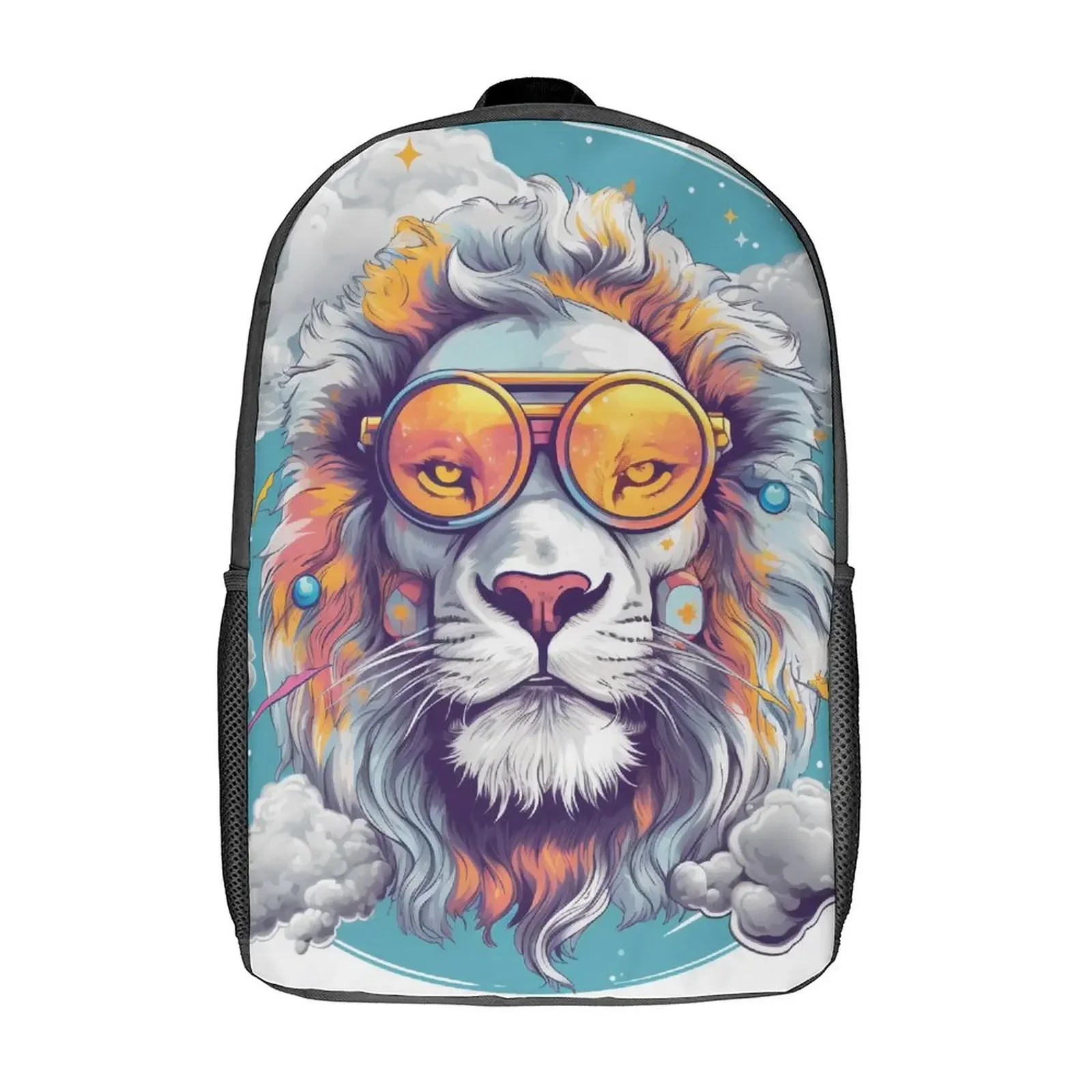 Löwe Benutzerdefinierte Wildtiere Muster Büchertasche Jungen Mädchen 16" Schulrucksack Kinder Teenager Kinder Grundschüler Schultaschen