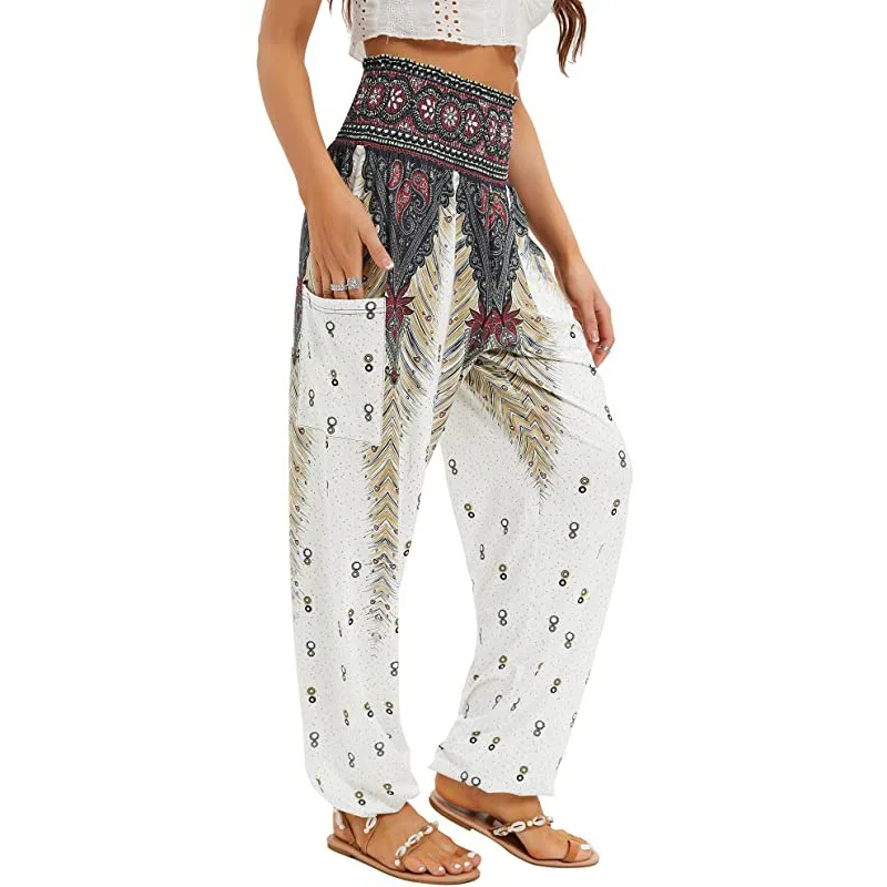 

Women's Harem Boho Loose Pants Casual Hippy Trousers Baggy Aladdin Harem Sport Pant High Waist Yoga Cozy pantalones de mujer