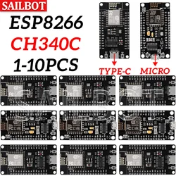 ESP8266 NodeMCU LUA CH340 ESP-12E WiFi Internet Development Board 4M Flash Serial Wireless Module for Arduino Type-c usb