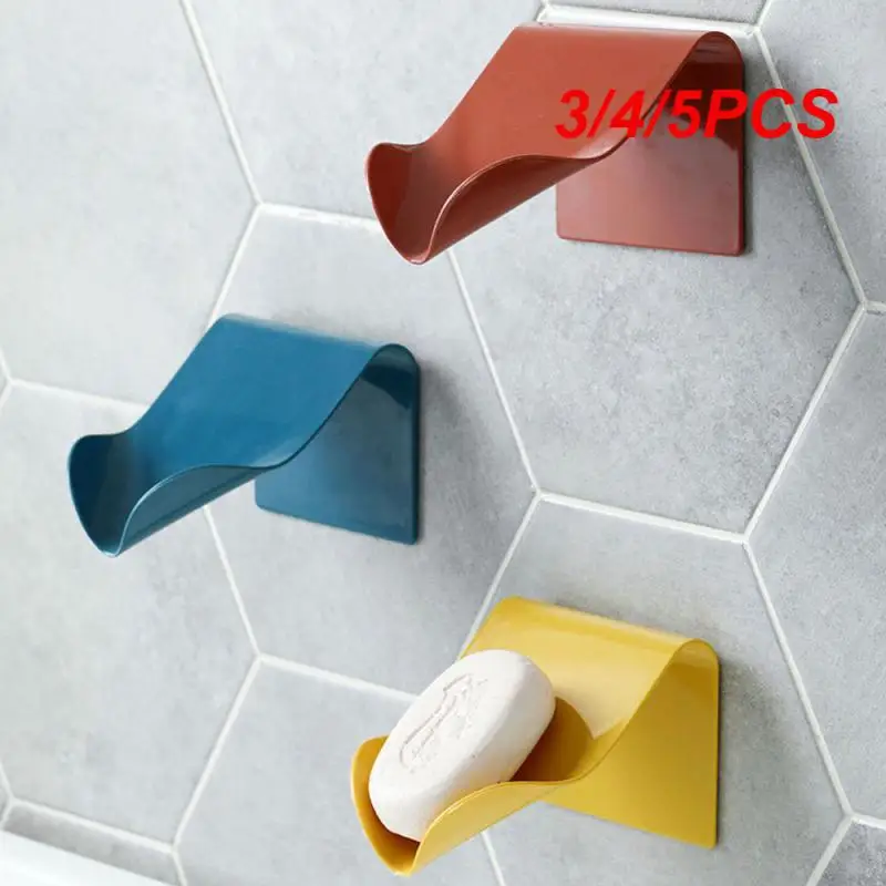 3/4/5PCS Soap Box No Need To Punch Four-color Sanitary Ware Kitchen Shelf Comfortable And Durable Wall Hanging