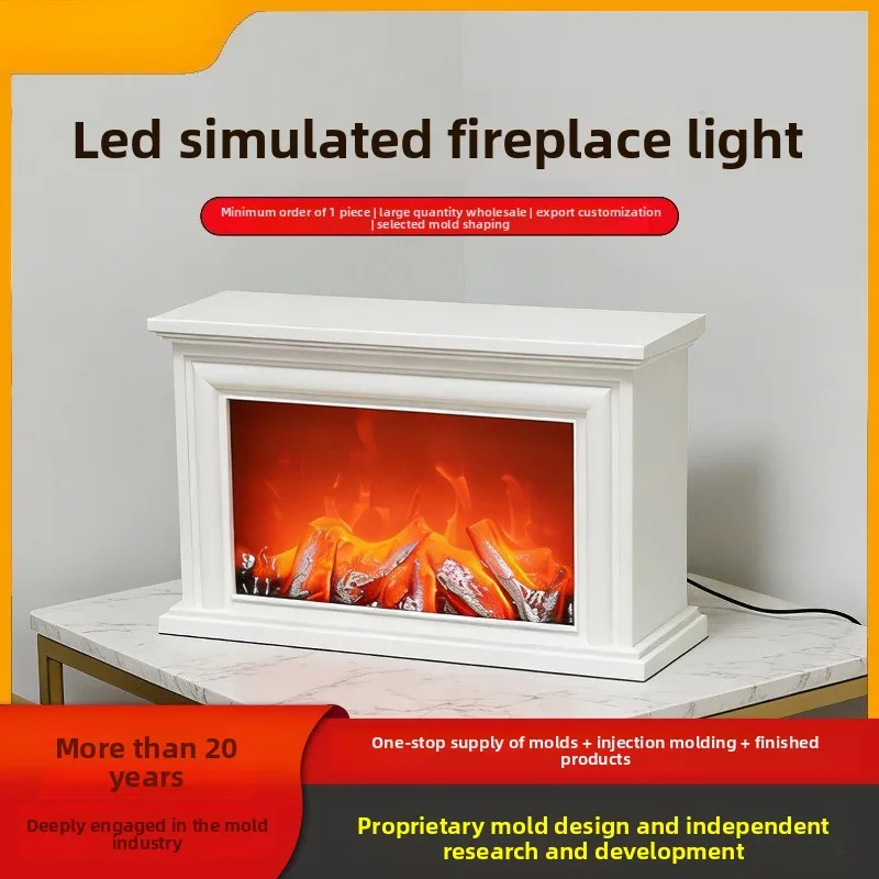 

Fireplace flame light Home decoration cabinet Ambient Living room white decorative desktop led fireplace light
