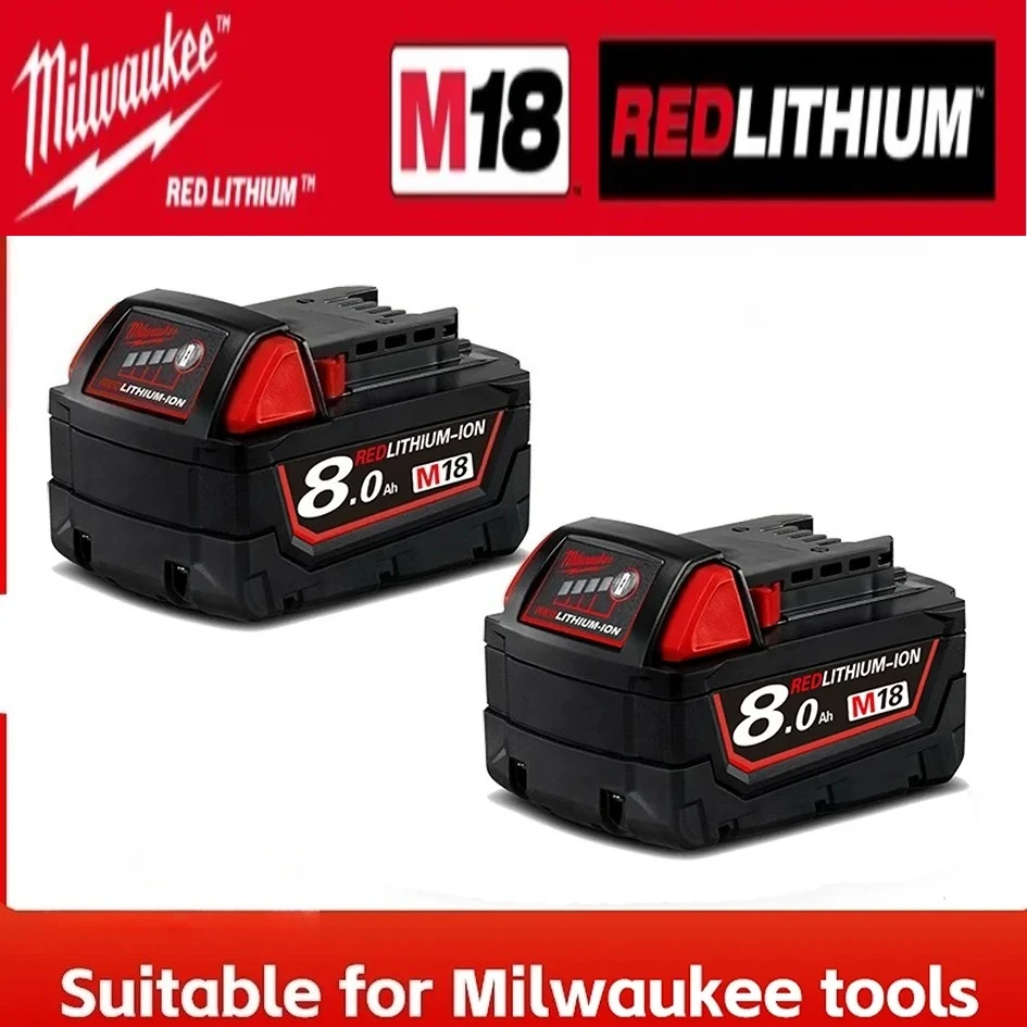 

100% Original Milwaukee M18 18V Lithium Battery M18B6 XC 48-11-1815 48-11-1850 2604-20 Rechargeable Tool Battery