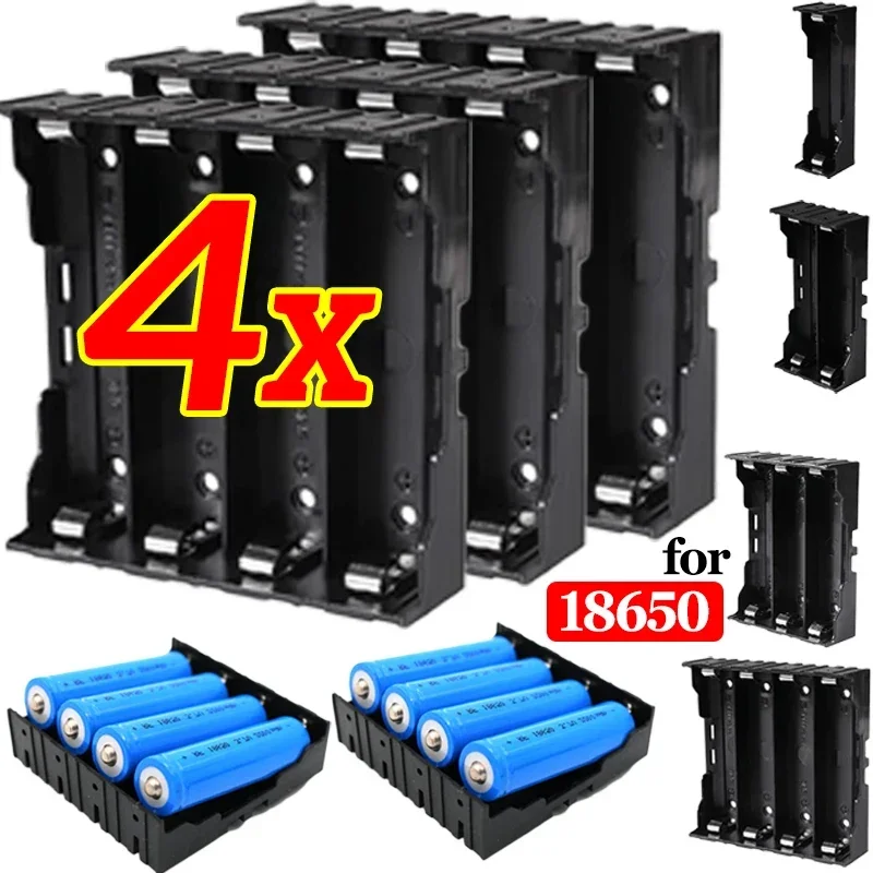 1-4Pcs 18650 Battery Storage Box DIY 3.7V Batteries Holder Container with Clip Pin 1x 2x 3x 4x Slot For 18650 Battery Box
