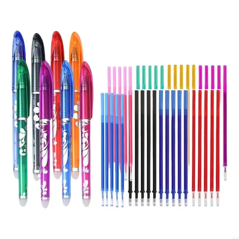 

LXAA 8 Colors 0.5mm Gel Pen Erasable Pen with Refills Quick-Drying Neutral Pen Gel Pen Writing Pen for School Office