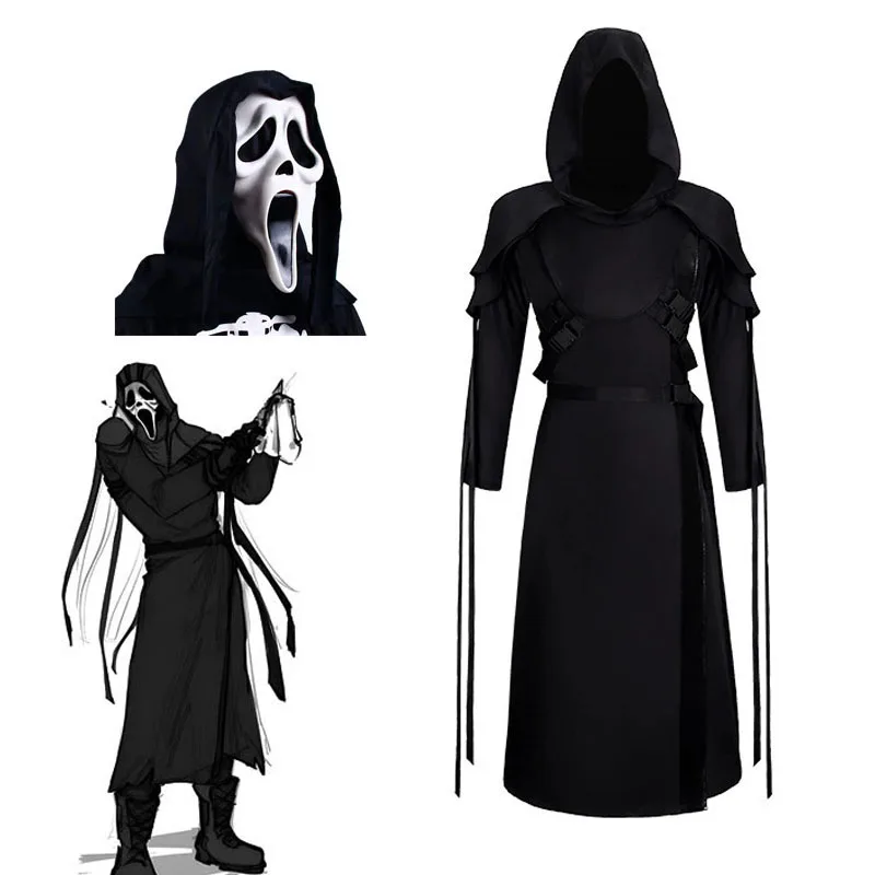 Костюм для косплея Ghost Face из игры Dead by Daylight, униформа для ролевых игр, наряды для Хэллоуина и карнавальных вечеринок для мужчин и женщин