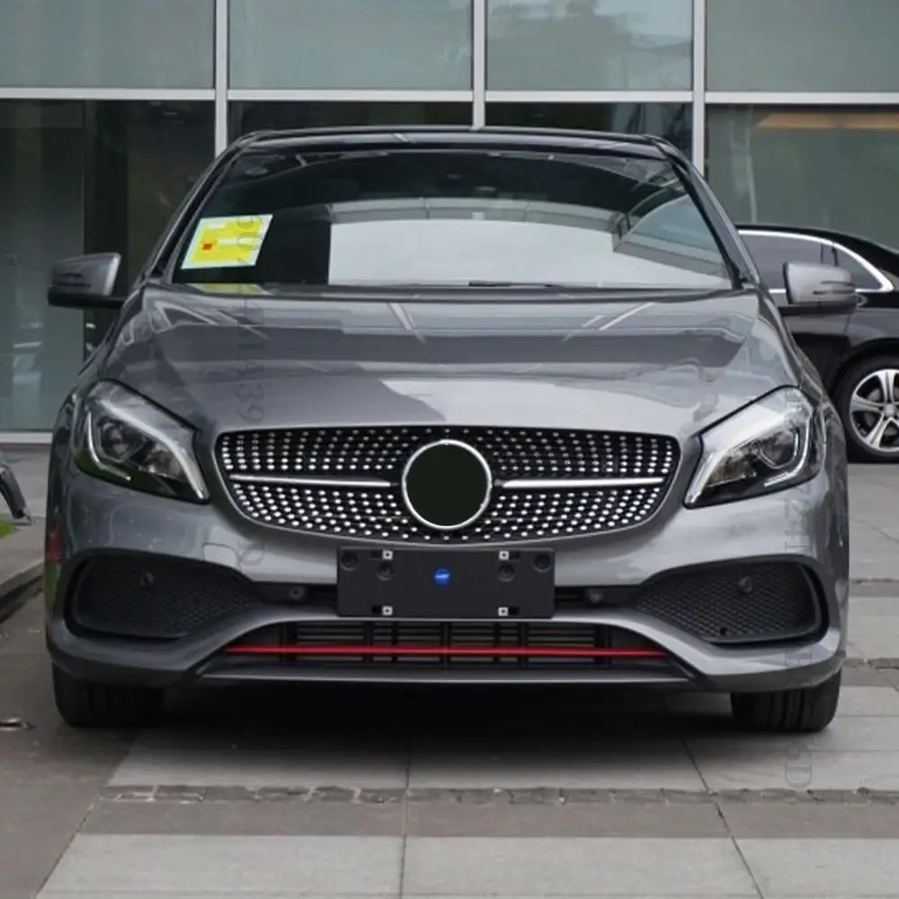 

Suitable for Mercedes Benz A W176 A45 A260 A180 A200 2013-2018 central front grille racing cover grille diamond GT style