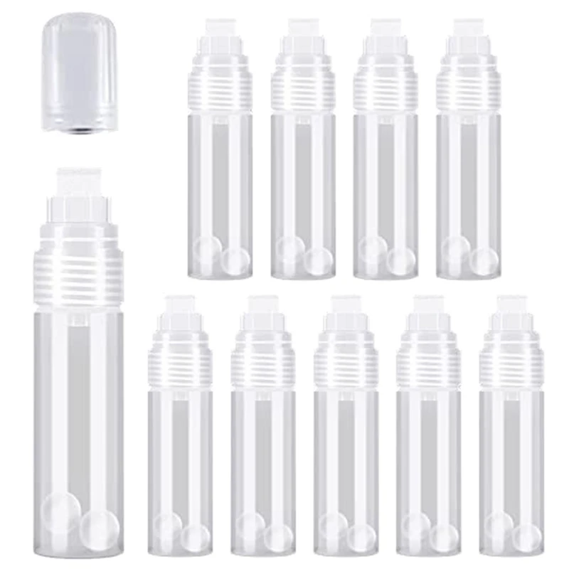 10 Pack Empty Acrylic Markers Clear White Paint Marker Pens 15Mm For Rock Painting Wood