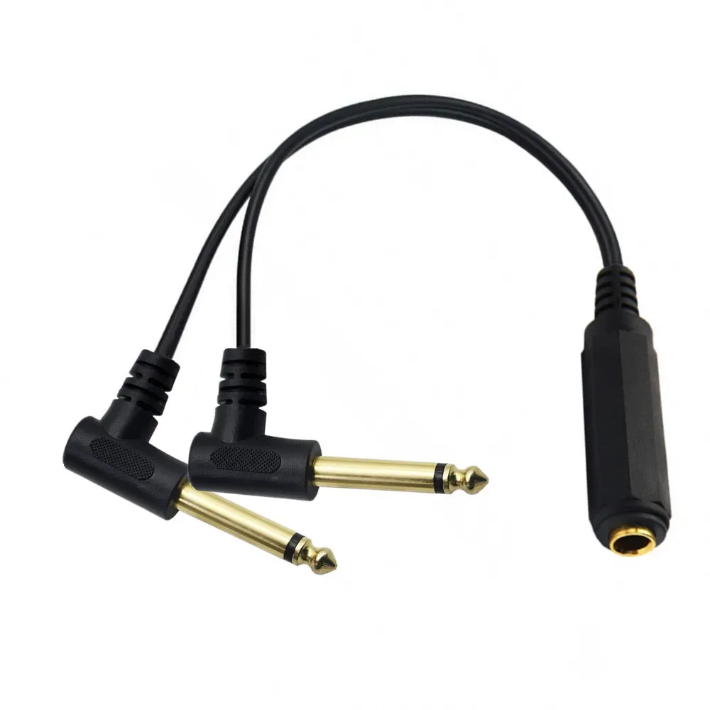 1Pcs 6.35 Mm Male & Female To 2 6.35 Mm Female Adapter Cable 1/4 6.35mm Plug To Dual 6.35mm Jack Y Splitter Stereo Audio Cord