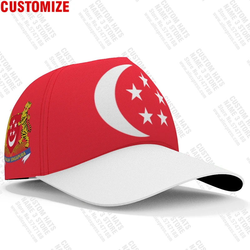 Singapore Baseball Caps Custom Made Name Number Team Logo Sg Hat Sgp Country Travel Malay Nation Singapura Flag Headgear