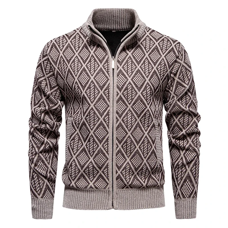 

Mens Cardigan Designer Plaid Sweater Coats 2025 Autumn Warm Zipper Sueter Masculino Elegante Sweatshirt Mens Jumpers Sweaters