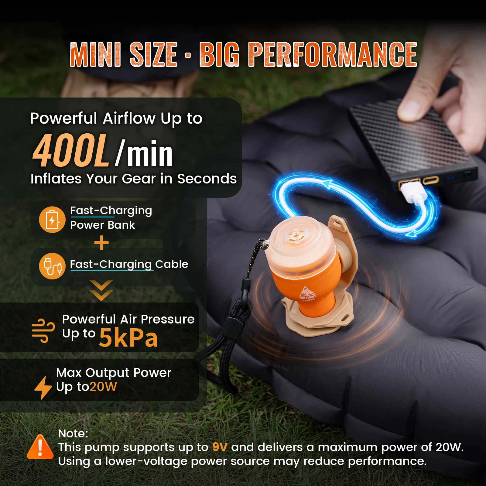 Elektryczna pompka powietrzna  – Outdoor Inflatable Camping Tent With Air Pump recenzja i cena