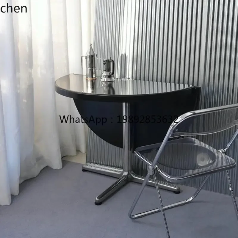 folding dining table household PLANO semicircular corner table photography negotiation coffee