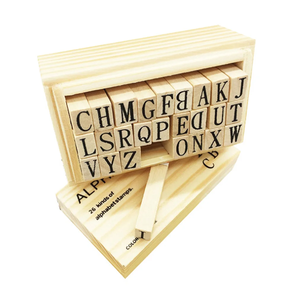 

1 Set Of Exquisite Diy Wooden Set English Letter Stamps Scrapbook Stamp Delicate Stationery Stamps For Kids Decorative Planner