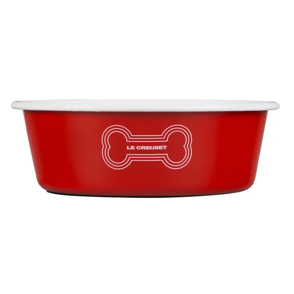 

Эмалированная стальная миска для больших собак, 6 чашек, красная