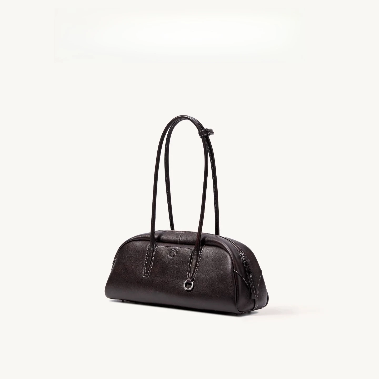 Genuine Leather Bowling Clutch Bags Brand Classic Hobos Phone Purse Underarm Shoulder Commute Pouch Korean Style Tote Handbags