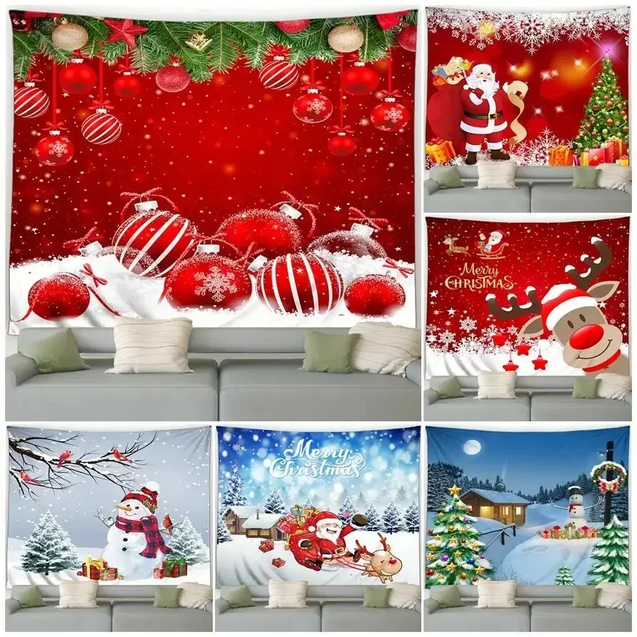 Christmas Cartoon Snowman Tapestry Bedroom Living Room Home Christmas Decoration