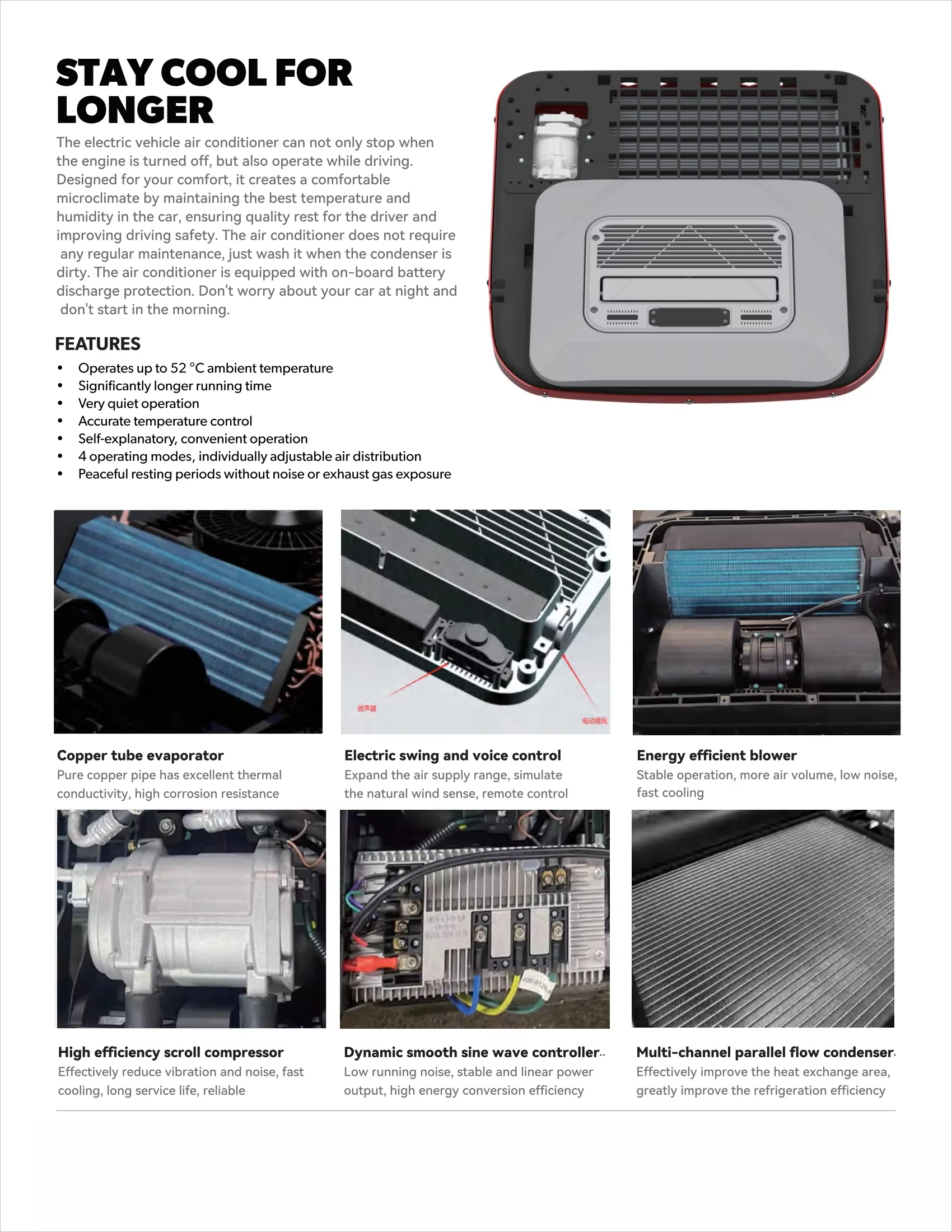 New 24V DC Electric Universal Split RV Air Conditioner for Cars Trucks RVs