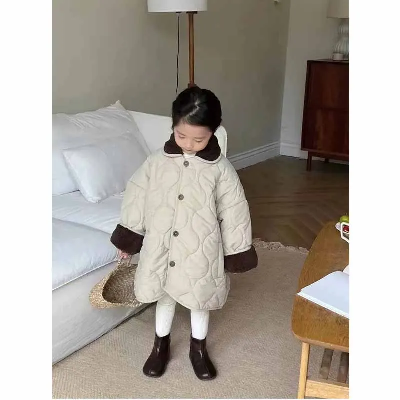 

Girls Thick Coats Winter Children Padded Medium-Long Jackets Warm Down Cotton Clothes Kids Fashion Outwears Teen Parkas