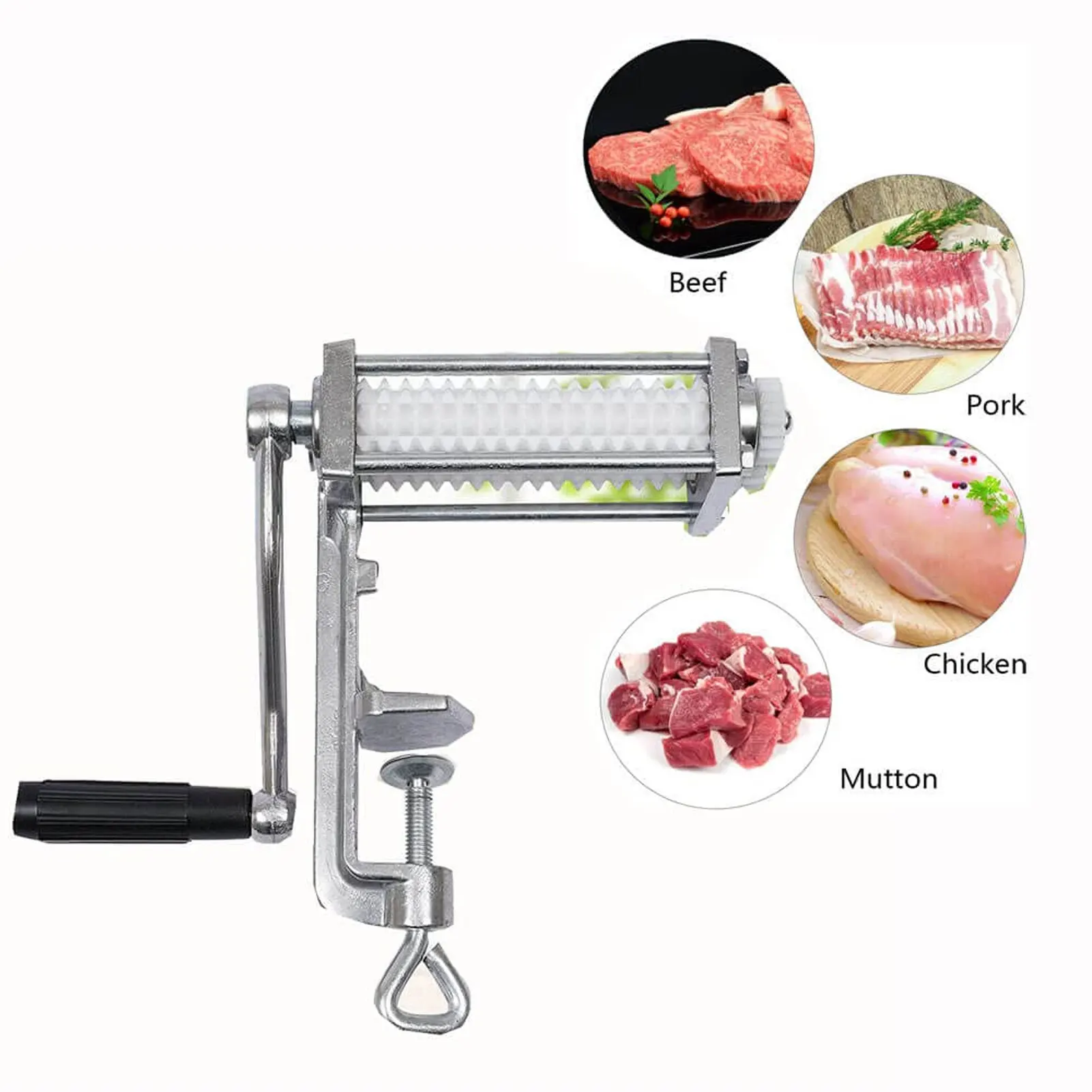 

Meat Tenderizer Machine Aluminum Alloy Manual Meat Cuber Tenderizer for Kitchen Restaurants Meat Tenderizer Tool