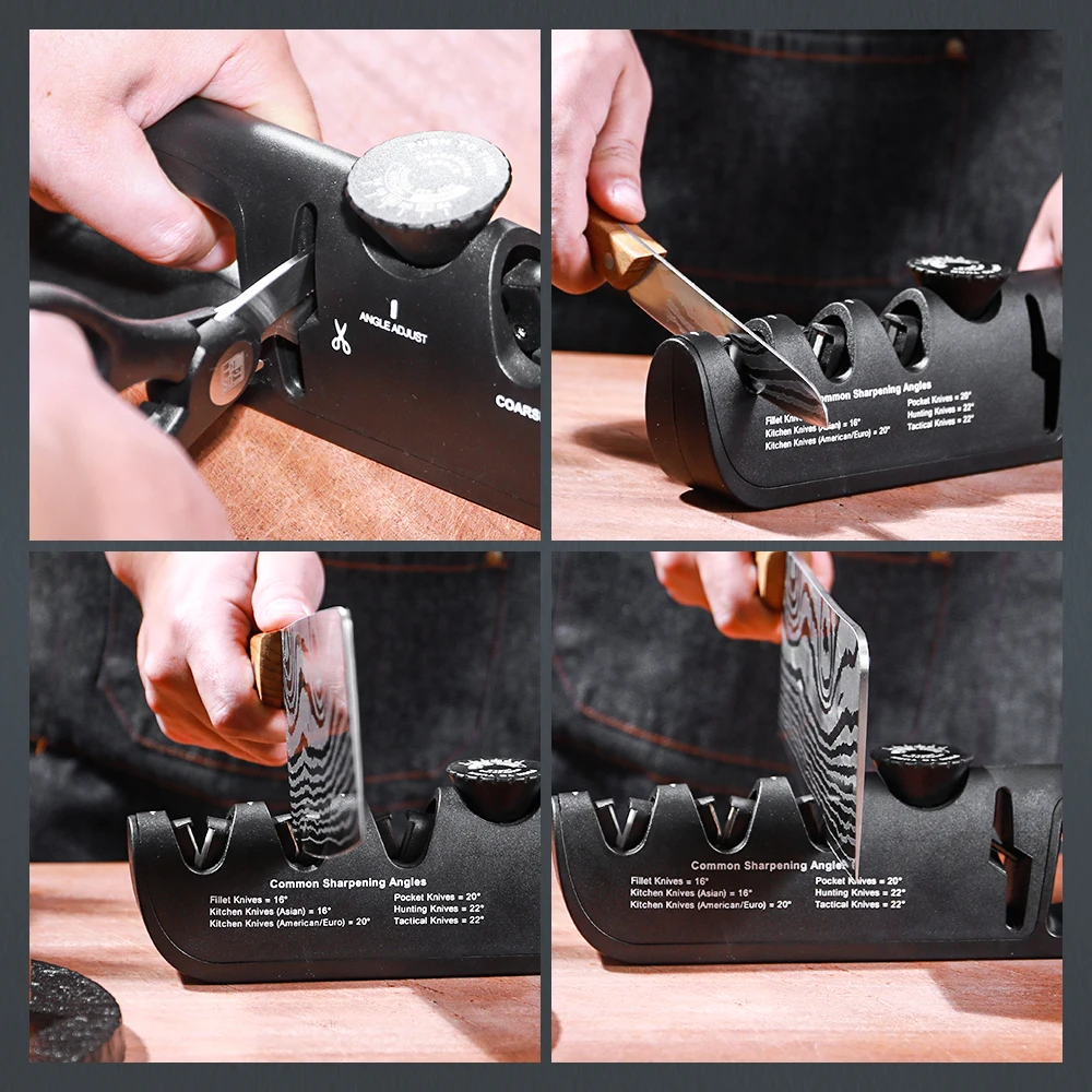 WAK Knife Sharpener 5 in 1 Professional Kitchen Scissors Sharpening Tool Adjust Angle Kitchen Grinding Machine