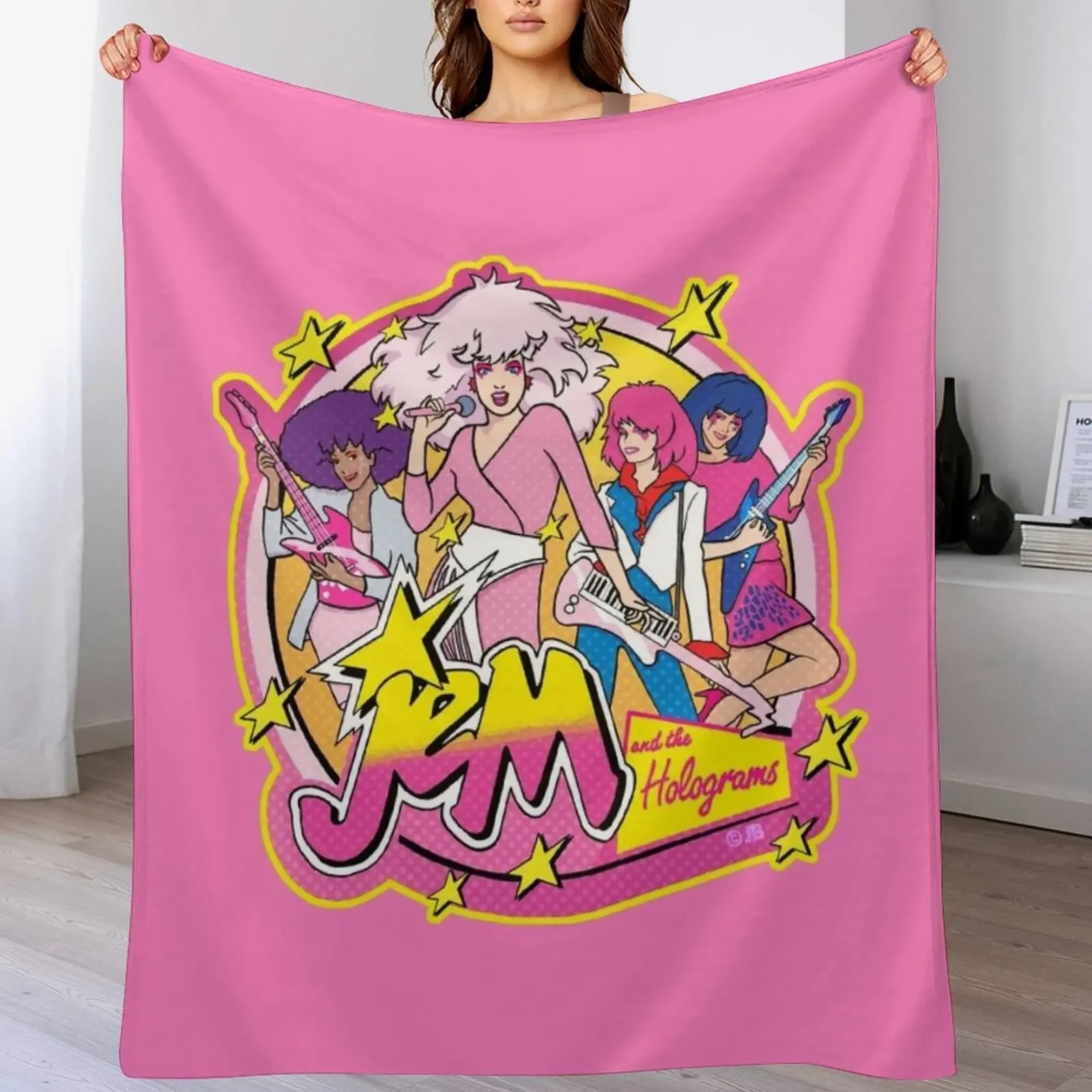 80S Jem and the Holograms HIGH QUALITY Throw Blanket Fuzzy Plush Throw Blanket for Sofa Chair