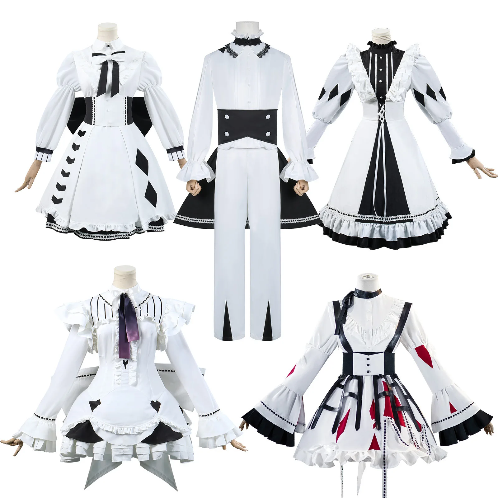 

ShinoNom Ena Asahina MaFuyu YoiSaki Kanade Kaito Akiyama Mizuki World Plan Maid Dress Men and Women RolePlaying Costume Full Set
