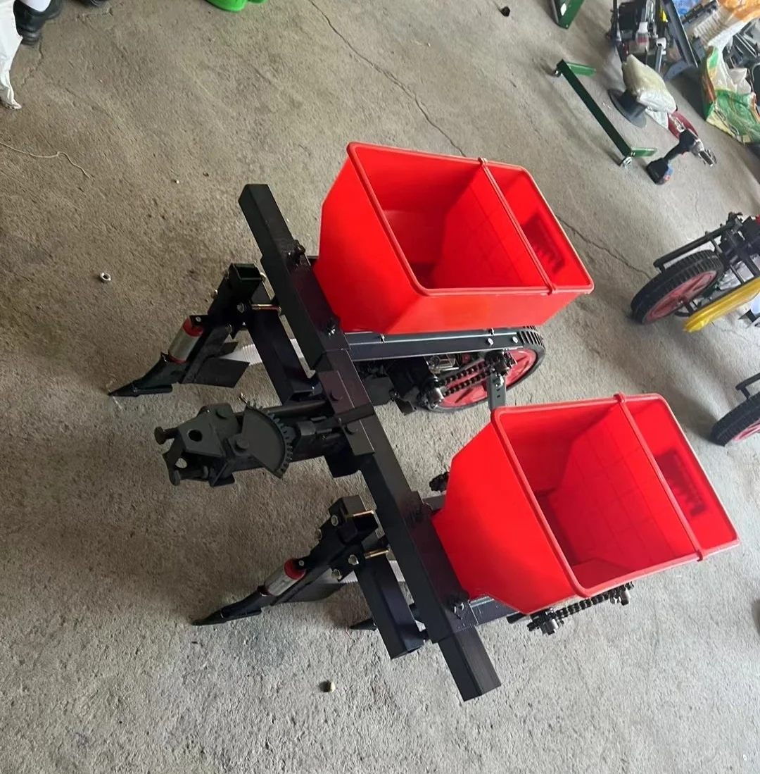 Farming implements two 2 rows corn maize soya beans seeder fertilizer planter machine for tractors cultivator walking tractor