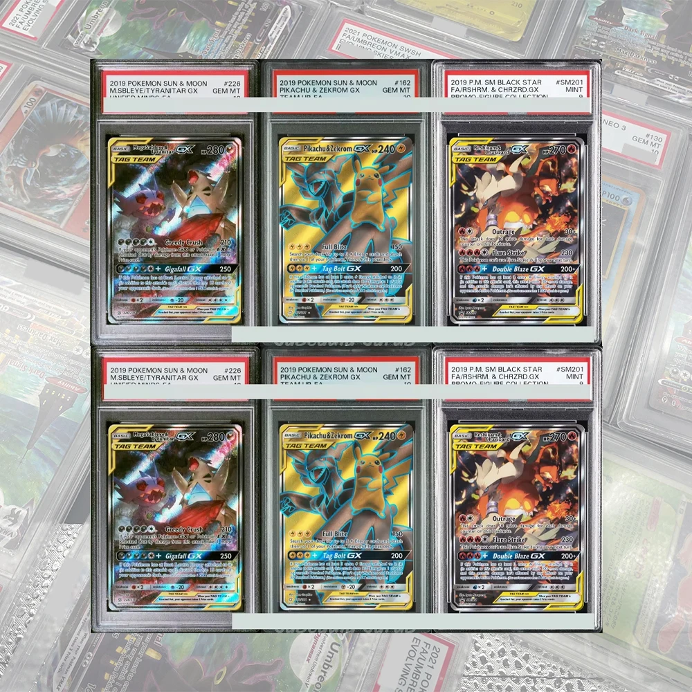 

Sableye&Tyranitar Gx # 226 FA 2019 SM Unified Minds Mega DIY Прокси PTCG Гравированная коллекционная карта GEM MT10 Карта Голографическая этикетка