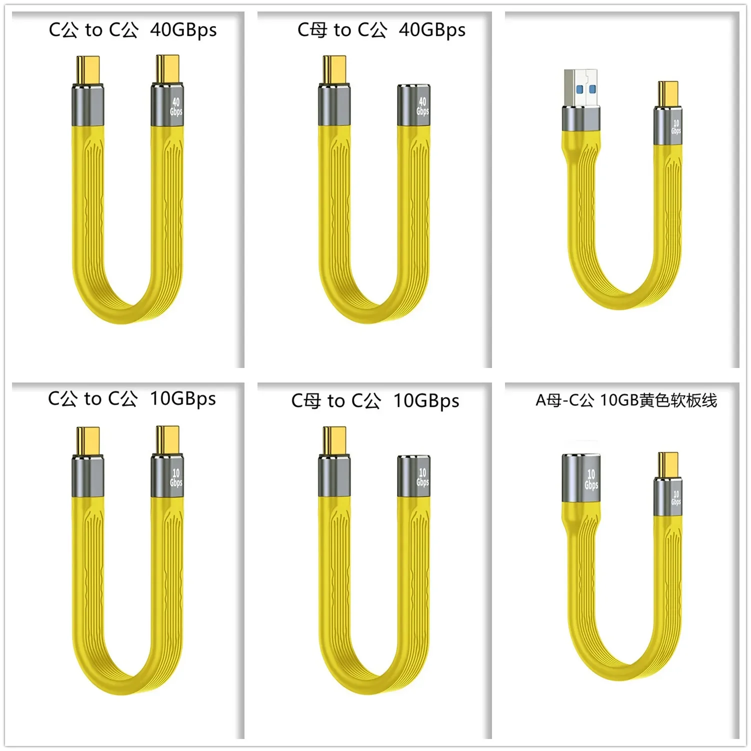 5A Fast Charging Short Cable USB C to C 10Gbps 40Gbps Data Cable Thunderbolt 3 QC4 Cable For Macbook Pro Laptop Cellphone