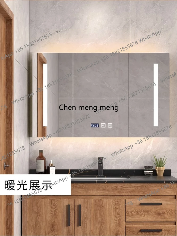 Nordic Simple Bathroom Mirror Cabinet Wall Hanging Fog Removal Toilet Storage Mirror Cabinet Home Furniture Mueble Lavabo