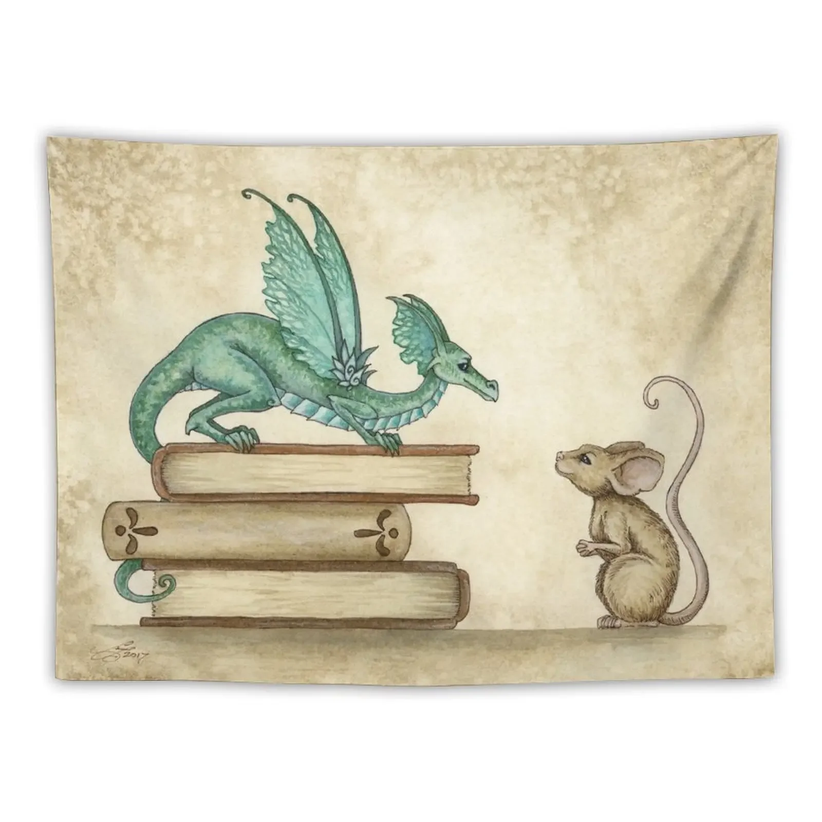 A Curious Encounter Tapestry Home Decor Accessories Room Decorations Tapestry