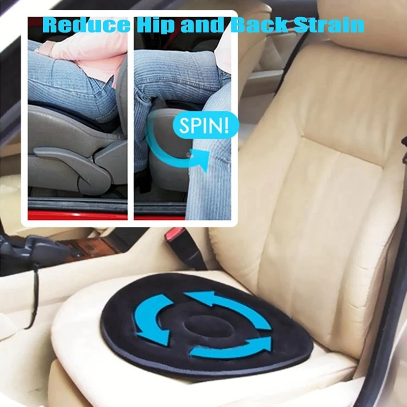 Coussin de siège rotatif à 360 ° pour voiture, siège rotatif à 360 °, antidérapant, 360 °