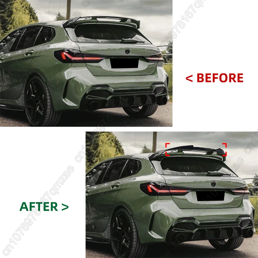 أجنحة السقف الخلفي على طراز ماكستون لسيارات BMW F40 M135i M-Performance 2019 2020 2021 2022 2023 2024 ضبط مظهر أسود/كربوني لامع