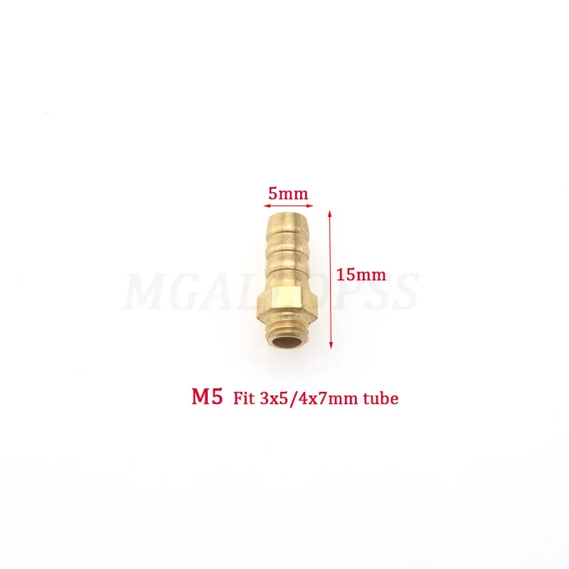 Robinet de refroidissement à eau en laiton pour voiture/bateau RC, 2 pièces (embouts d'eau à filetage M3/M4/M5) buses de carburant pour voiture/bateau à essence méthanol