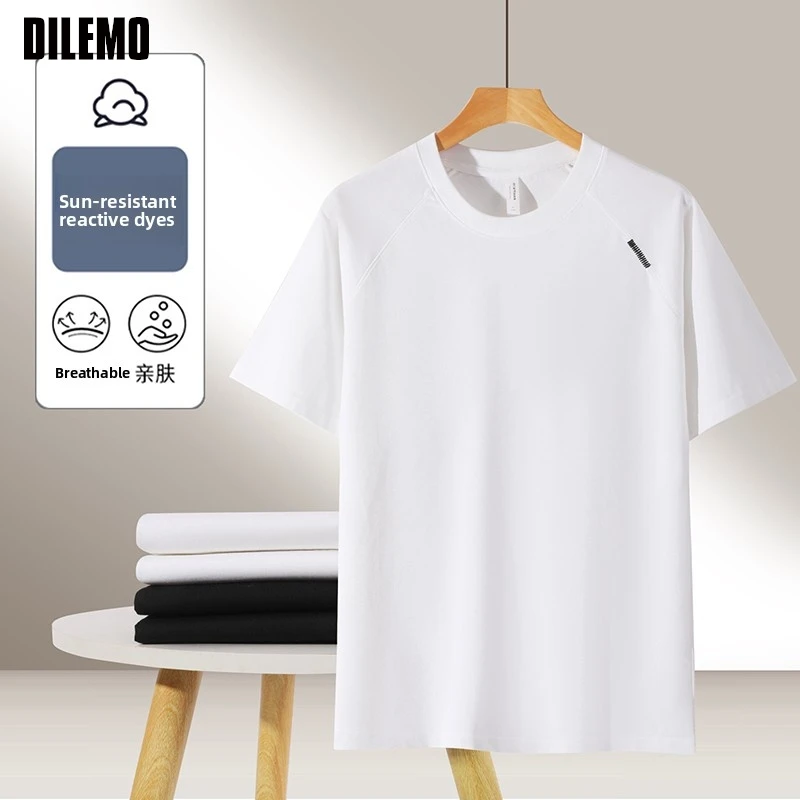 

Top Grade 100 % Heavy Long-staple Cotton Summer Stylish Brand Tops Men Tshirts 2025 Fashion Short Sleeve Casual Mens Clothing