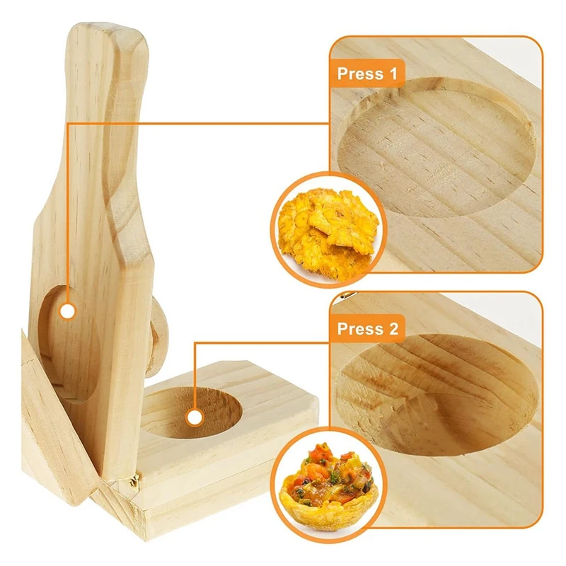 Wooden Tostonera Plantain Press Banana Smasher Maker Plantain Press Smasher Plantain Tostones Press With Handle