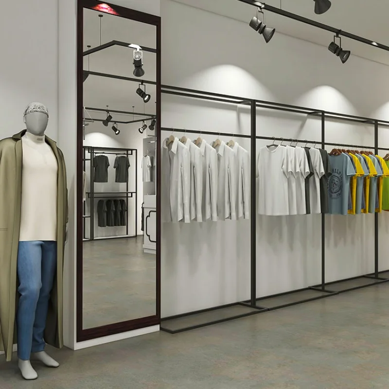 custom.Customized Black Retail Menswear Clothes Shop Wall Hanging Rack Trousers Jeans Pants Suits Display Racks Stands