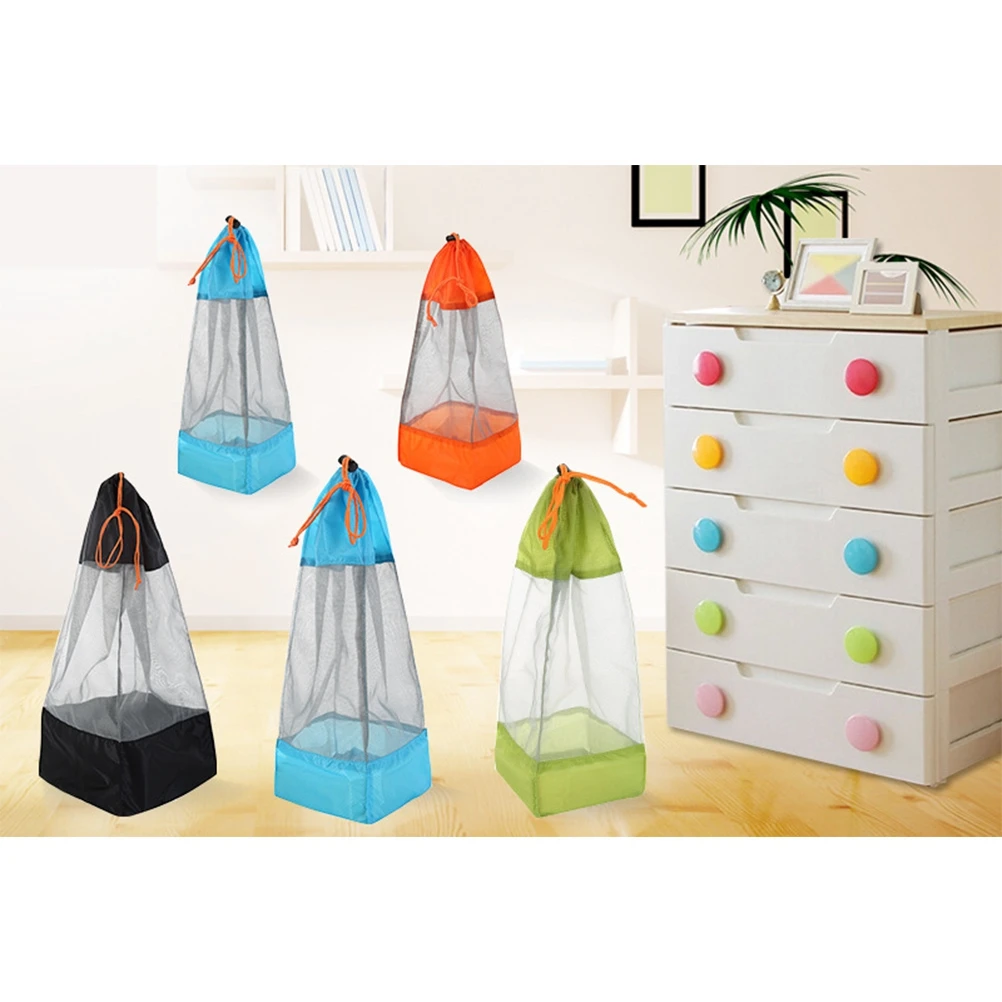 

2Pcs Nylon Mesh Storage Bags Foldable Drawstring Sack for Travel Outdoor Camping Fishing Gift Fitness Bag Laundry Pouch