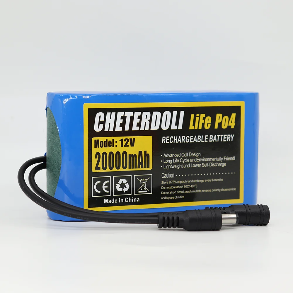 12V 32700 LiFePO4 20Ah oplaadbare batterij Ingebouwd 40A BMS voor noodverlichting/beveiliging en bewakingsapparatuur