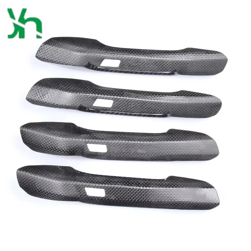 لأودي A4 A5 Q5 2017 غطاء مقبض السيارة الخارجي من ألياف الكربون الجافة #4