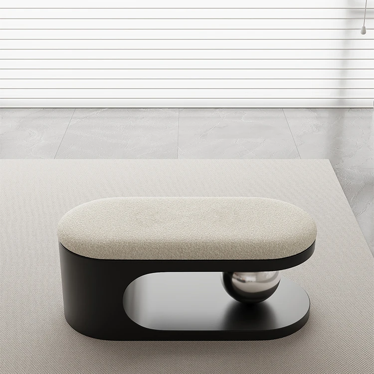 #k forModern Creative Upholstered Bench, Stylish Accent Bench with Unique Ball - Base Design for Living Room & Bedroom*