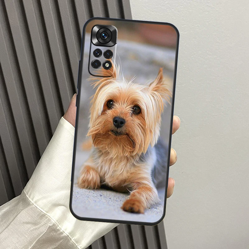 요크셔 테리어 강아지 케이스, 샤오미 레드미 노트 10 프로 노트 11 8 9 12 프로 11S 10S 8T 레드미 10C 12C 9C 9T 커버