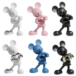 Disney Mickey Mouse figurki akcji z Anime Model nowoczesny kreskówka myszka miki miłość lalka z żywicy pokój dziecięcy dekoracyjne ozdoby do domu zabawka