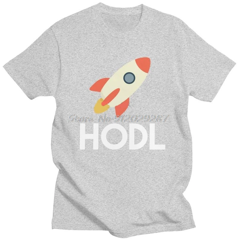 Funny Cryptocurrency Hodl To The Moon T Shirt Men Short Sleeve Cotton T-shirt Bitcoin Crypto Ethereum Dogecoin Blockchain Tee