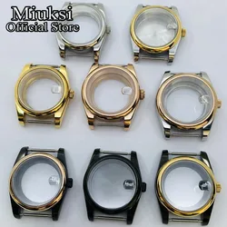 Miuksi 36mm/39mm steel polished watch case sapphire glass fit NH35 NH36 ETA2824 2836 Miyota 8205 8215 DG2813 3804 movement