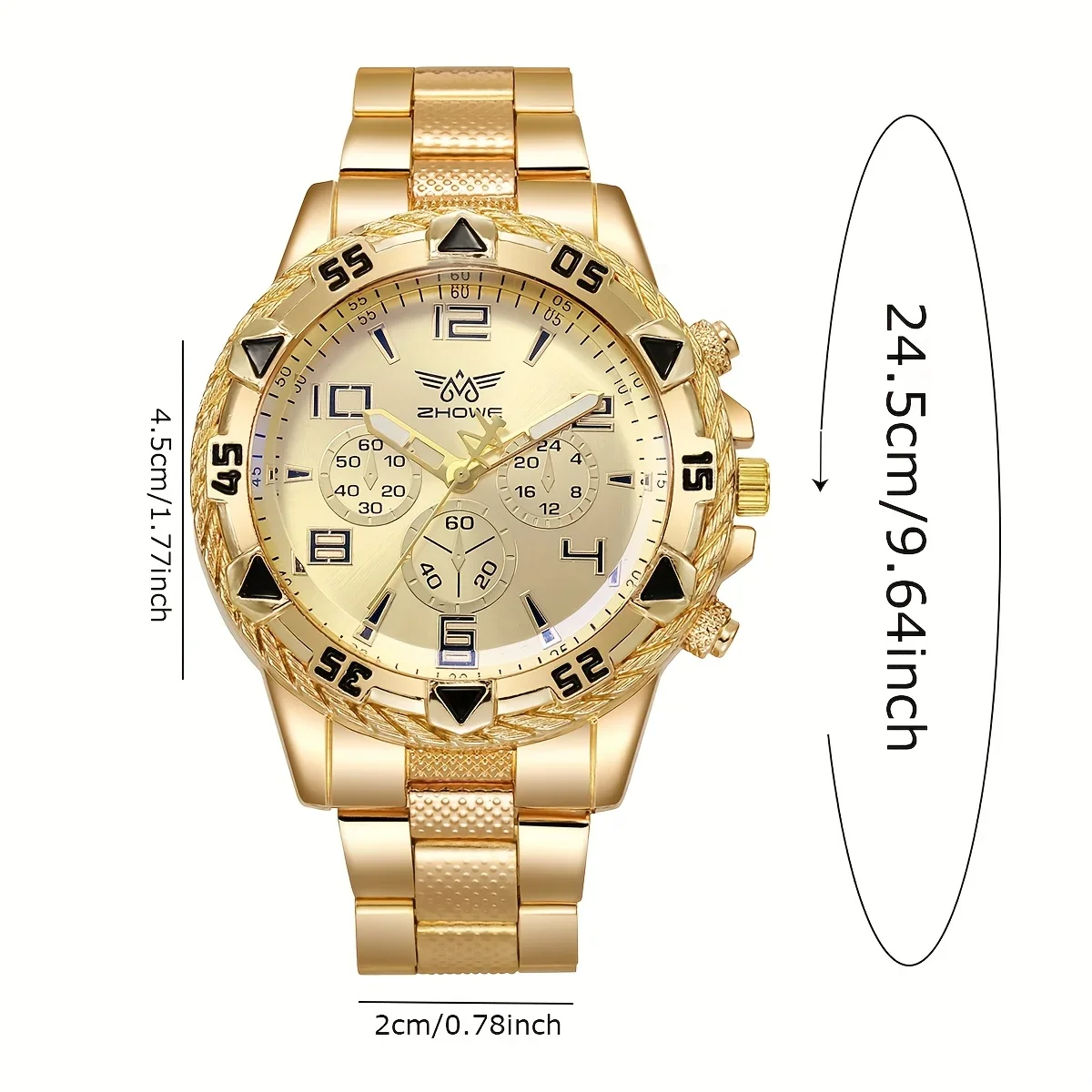 2PCS Mode Männer Business Uhren Luxus Große Zifferblatt Herren Quarzuhr Set Relogio Masculino (Ohne Box)