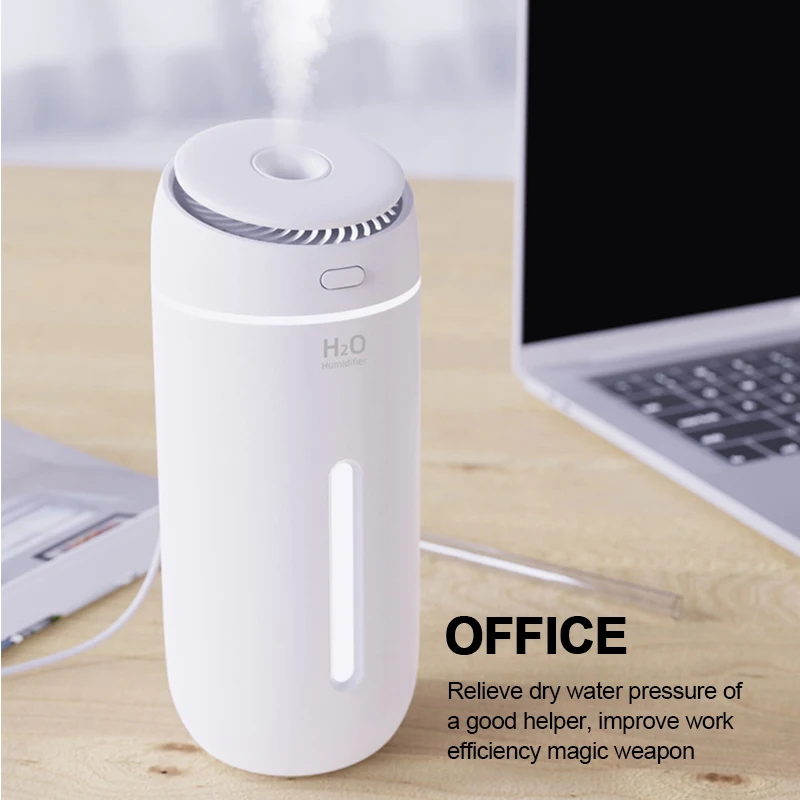 400ml Air Purifying Humidifiers Mini Aroma Diffuser with LED Light Mist Maker Essential Oils Diffuser Negative Ion Humidifier