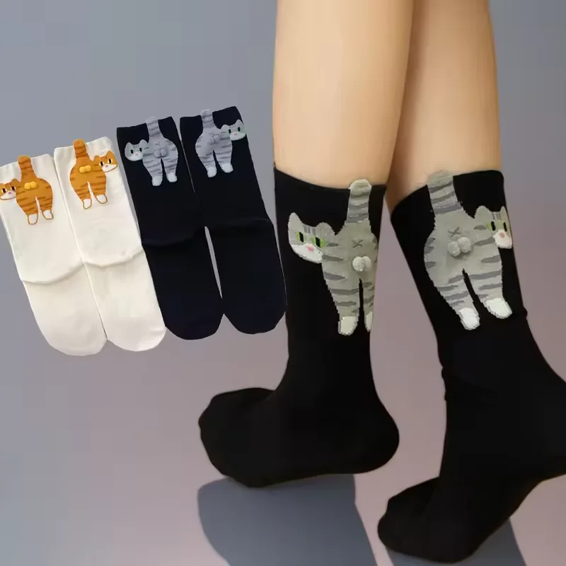 

Gift For Cat Lovers Cartoon Cat Ladies Cotton Socks Breathable And Comfortable Socks All Seasons Ins Japanese Stocking Women