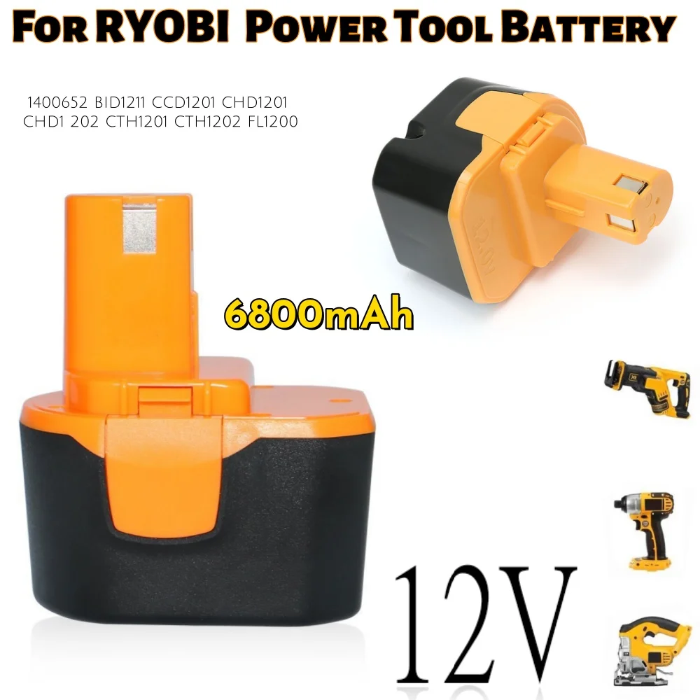 

for RYOB B-8286, BPT1025, B-1215-S, B-1220F, BPP-1213 6.8Ah 12V Ni-MH Type