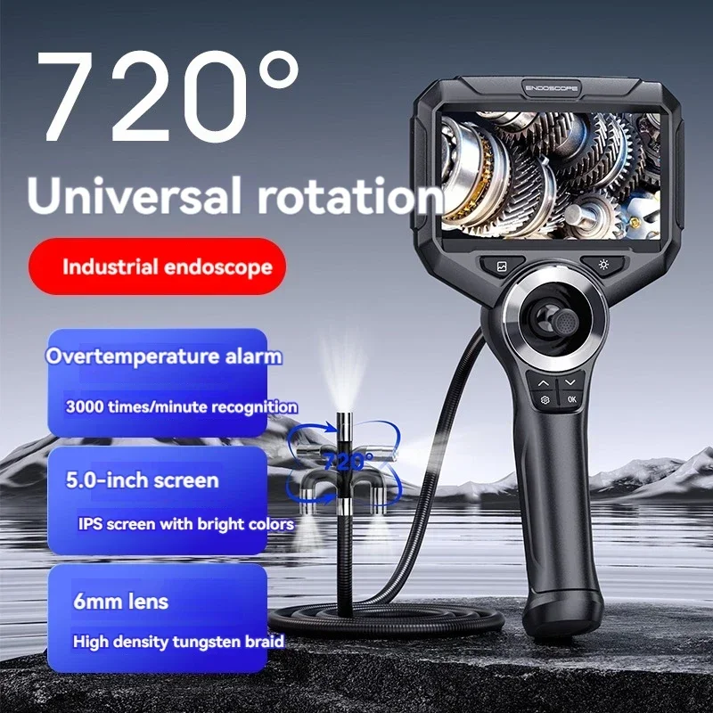 Industrial Endoscope 720 Degree Universal HD Camera Car Repair Pipeline Carbon Engine Inspection Photograph